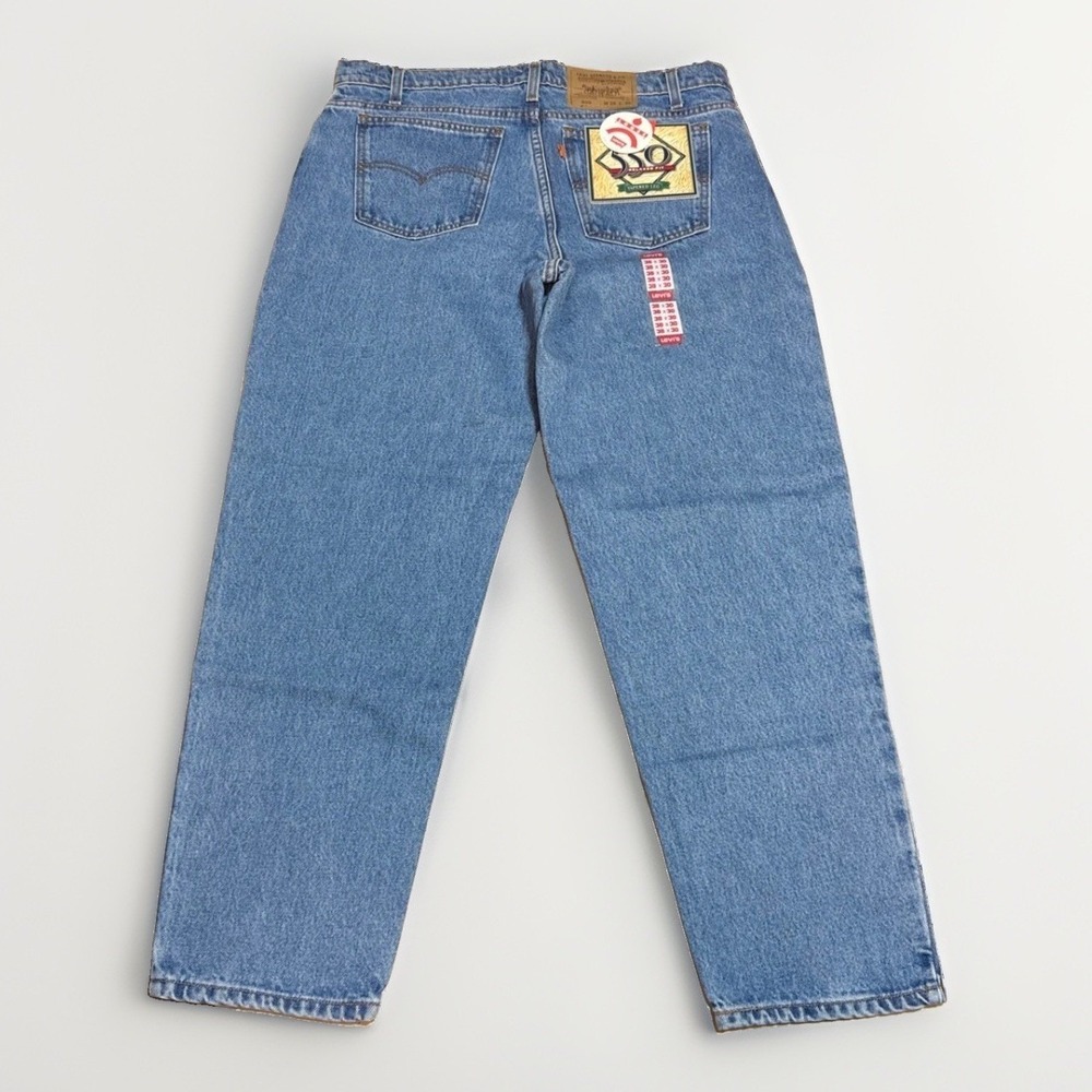 Vintage Levis 550 Orange Tab Relaxed Fit Tapered Leg Jeans Mens 38x30 Blue NWT